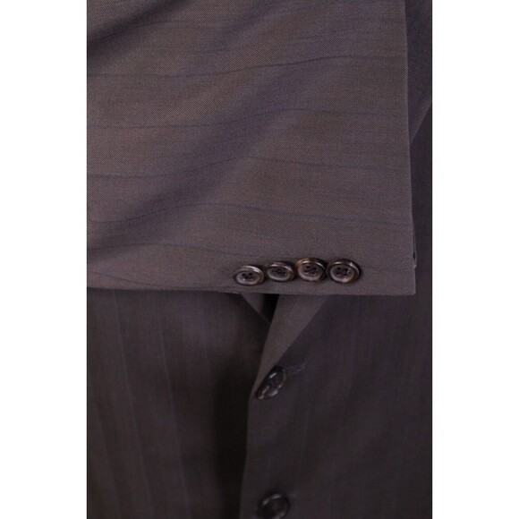 Hickey Freeman Mens 42L 2btn Brown Wool Blazer Sport Coat Suit Jacket Striped - Picture 8 of 13